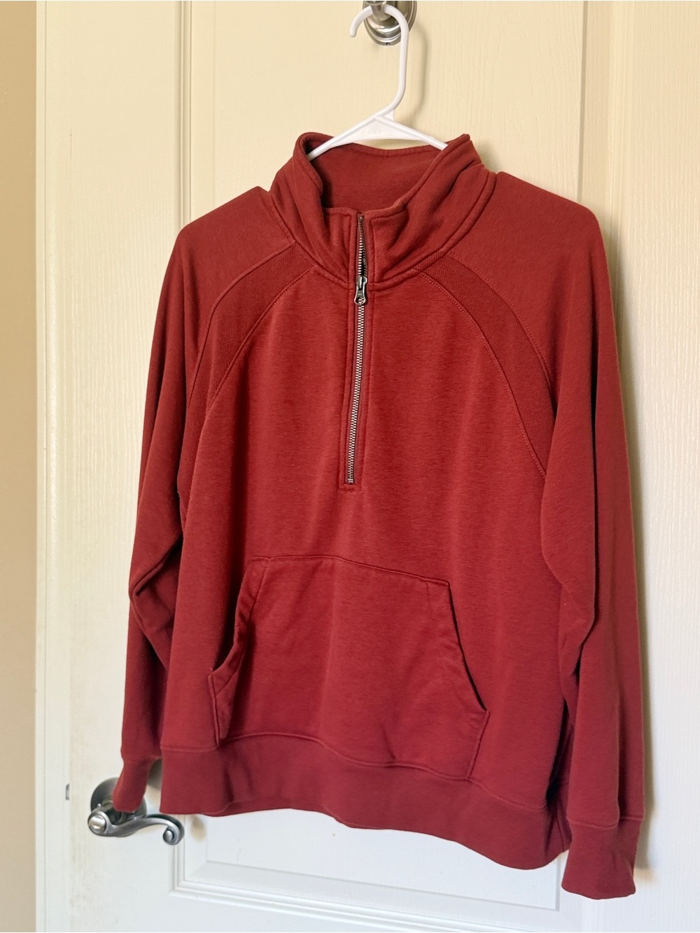 Market & Spruce Half-Zip Pullover Sweater in Deep Red Size M